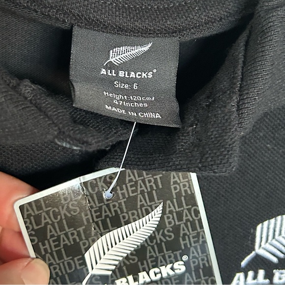NEW ZEALAND All Blacks youth size 6 black polo - Picture 5 of 5